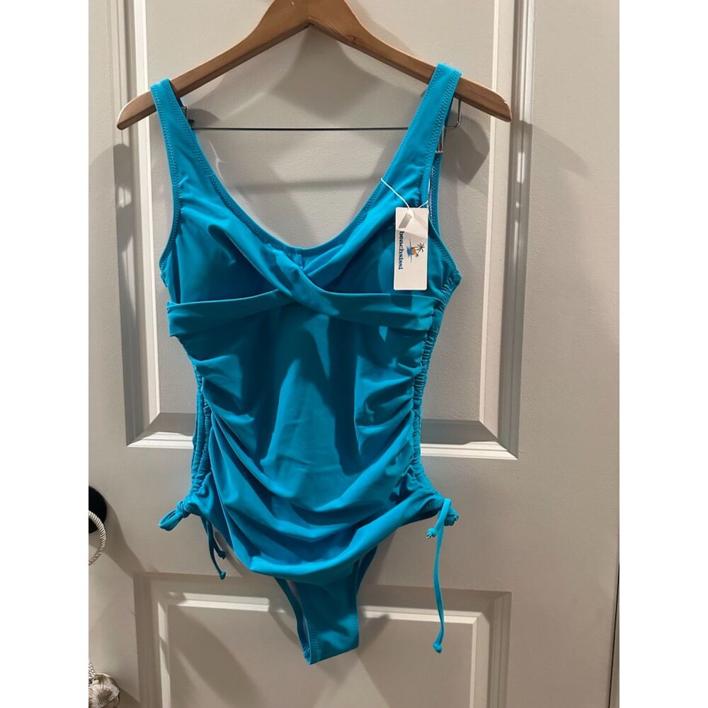 NWT BEACHSISSI Women's One Piece Turquoise Swimsuit Size L